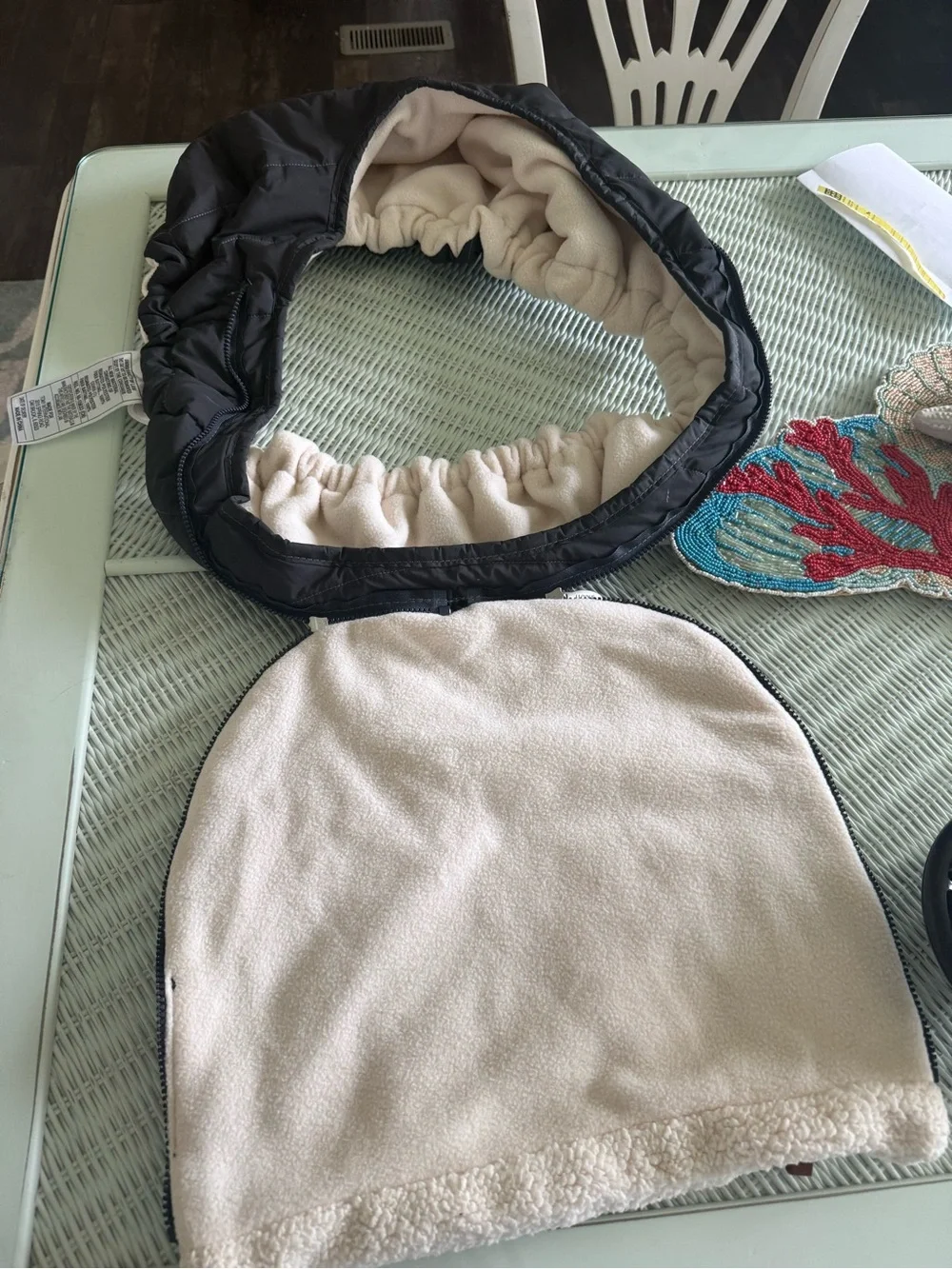 JJ Cole Black Infant baby seat cover with Sherpa lining
